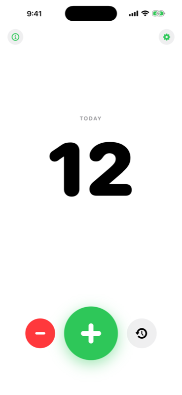 todayXP main counter screen